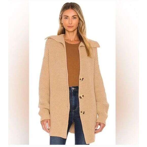 Free People “Swim Too Deep” Cardigan | Almond | Size Small | Cozy Oversized Knit - Picture 12 of 12
